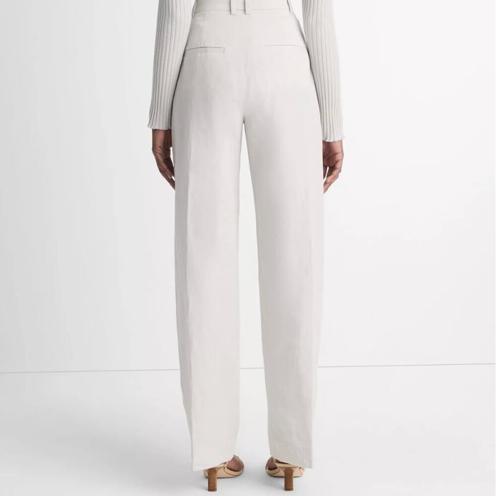 Vince High Waist Tailored Wide Leg Trouser Pants Cotton Rayon Linen 14 NWT - Picture 4 of 4